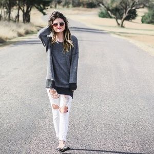 Charcoal Grey Mix Comfy Textured Sweater